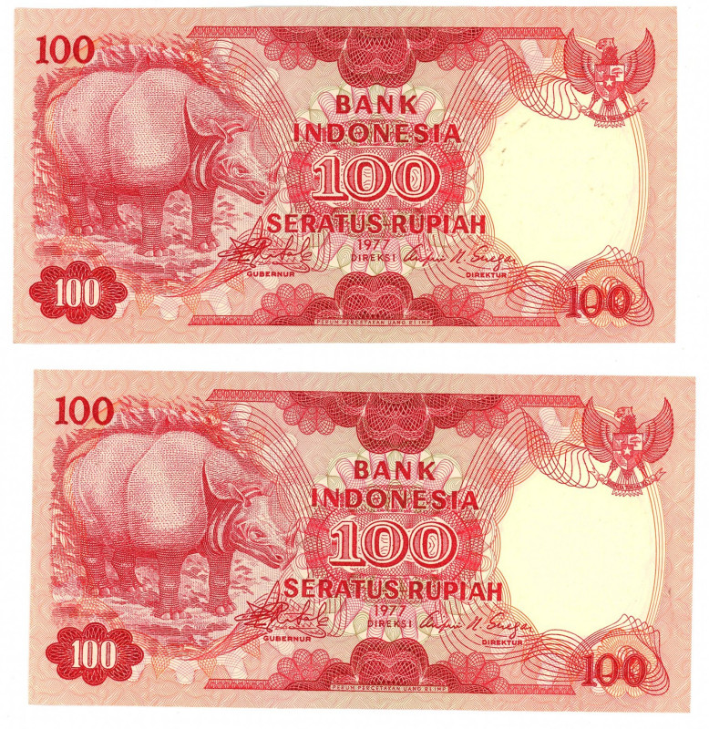 Indonesia 2 x 100 Rupiah 1977 Consecutive Pair

P# 116, N# 209036; # AFA 09520...