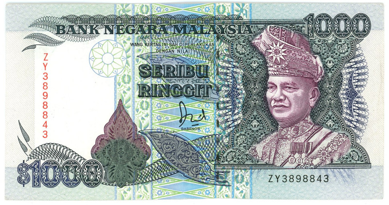 Malaysia 1000 Ringgit 1987 (ND)

P# 34, N# 216610; # ZY 3898843; XF