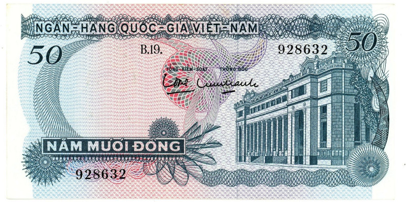 Vietnam South 50 Dong 1969 (ND)

P# 25, N# 208323; # B 19 928632; UNC