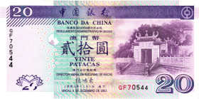 Macao Banco da China 20 Patacas 2003