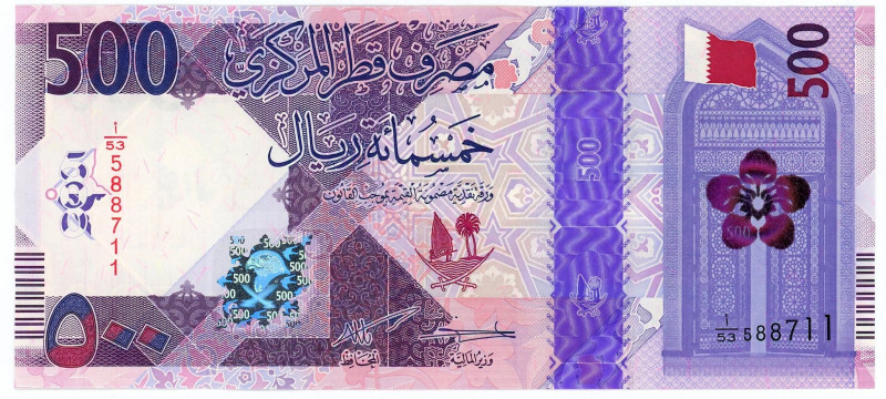 Qatar 500 Riyals 2022

N# 258813; # 588711; UNC