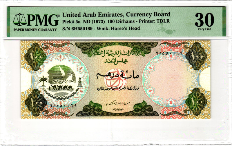 United Arab Emirates 100 Dirhams 1973 (ND) PMG 30 Very Fine

P# 5a, N# 204108;...