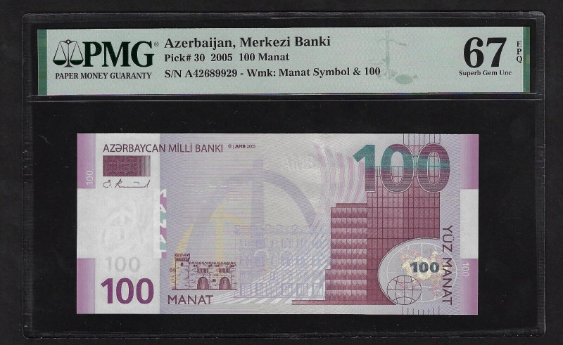 Azerbaijan 100 Manat 2005 PMG 67 EPQ Superb Gem Unc

P# 30, N# 218977; #A42689...