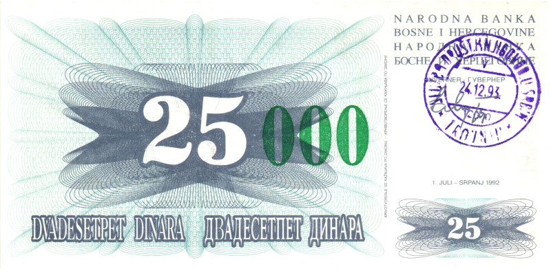 Bohemia & Moravia 25000 Dinara 1993

P# 54c, # CK 63989961; UNC