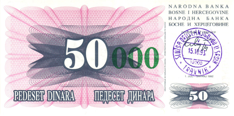 Bohemia & Moravia 50000 Dinara 1993

P# 55a, # AD 51402266; UNC