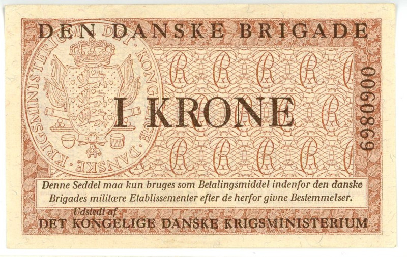 Denmark Den Danske Brigade 1 Krone 1947 - 1958 (ND)

SIEG SD# M 16, N# ; # 006...