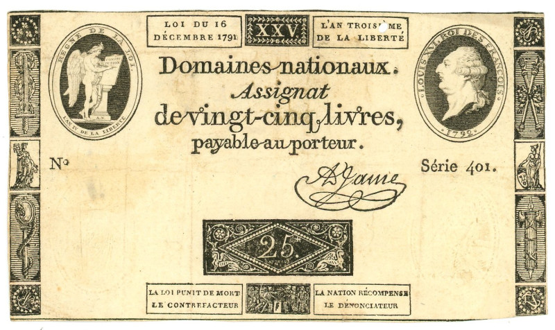 France 25 Livres 1791

P# A52, N# 214373; # 401; VF