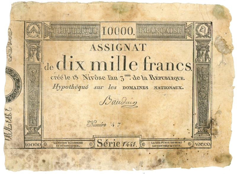 France 10000 Livres 1795

P# A82, N# 356067; # 1441 47; F