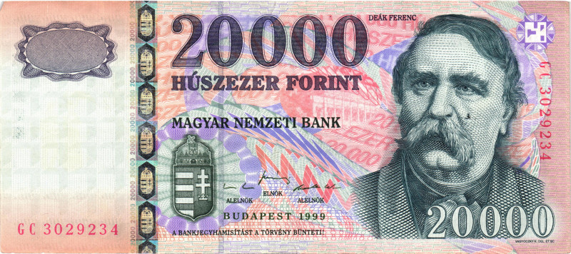 Hungary 20000 Forint 1999

P# 184, N# 217053; # GC 3029234; VF