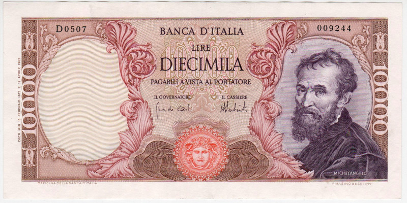 Italy 10000 Lire 1973

P# 97f, N# 203654; # D0507 009244; AUNC