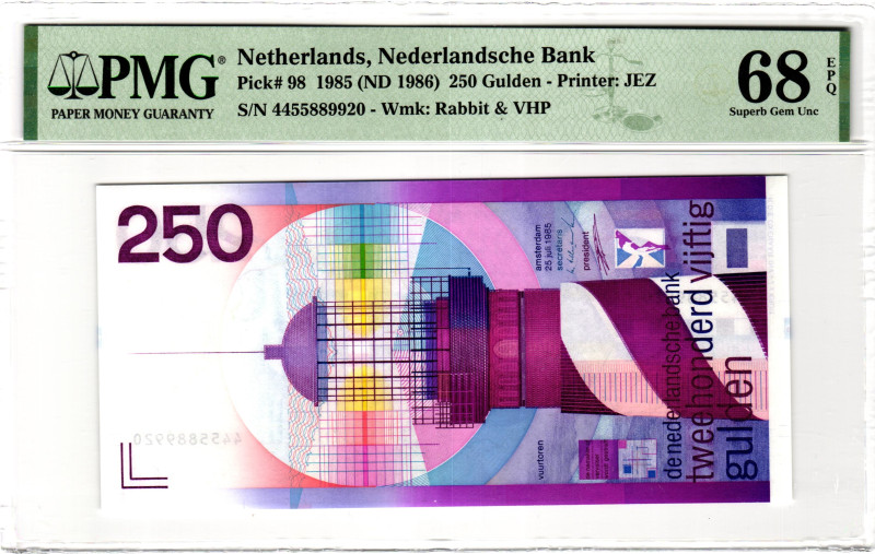 Netherlands 250 Gulden 1986 (ND) PMG 68 EPQ Superb Gem Unc

P# 98, N# 201549; ...