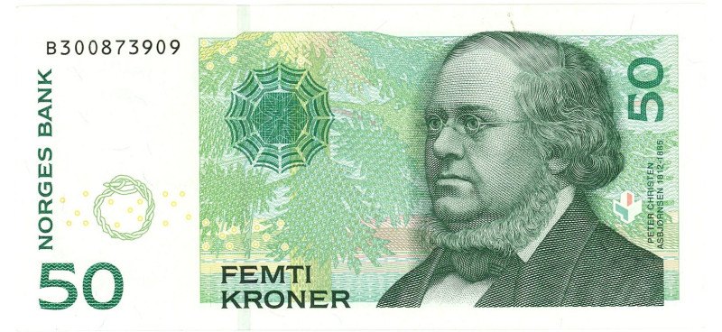 Norway 50 Kroner 2015

P# 46d, N# 207844; # B 300873909; UNC