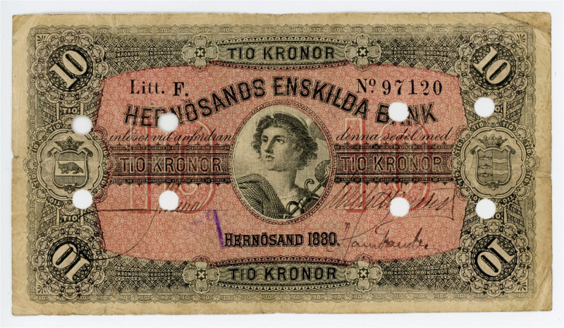 Sweden 10 Kronor 1880

P# S276, F 97120; VF