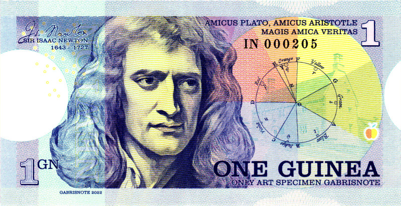 Great Britain Isaac Newton 1 Guinea 2022

# IN 000205; Fantasy Banknote; BUNC