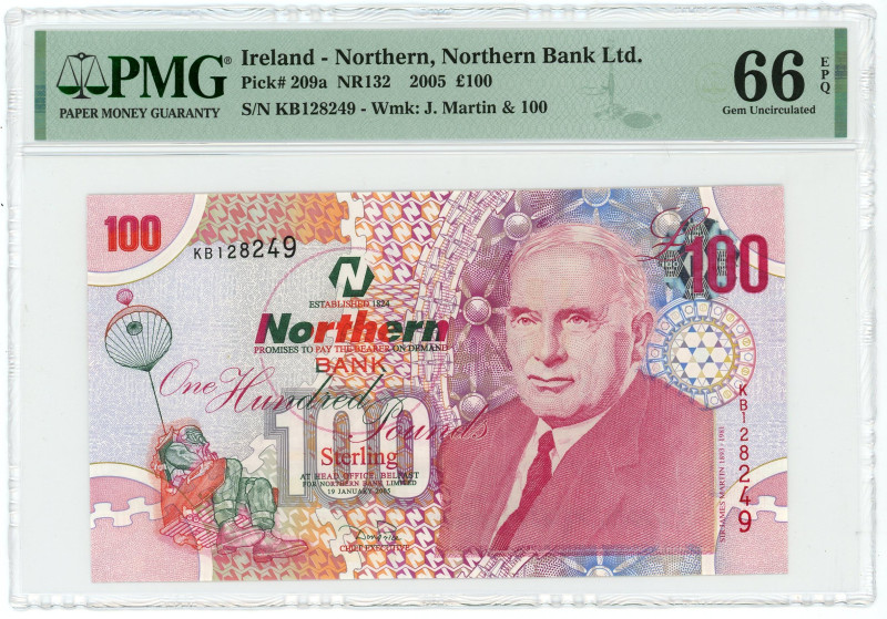 Northern Ireland Northern Bank 100 Pounds 2005 PMG 66 EPQ Gem Uncirculated

P#...