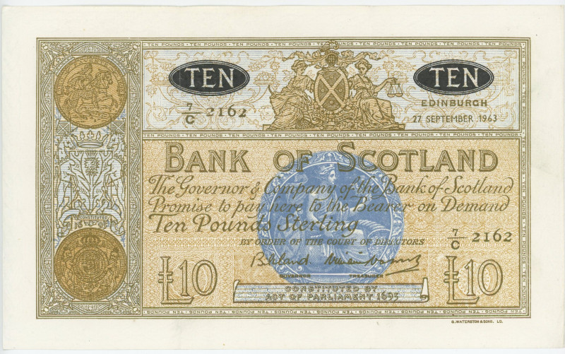 Scotland 10 Pounds 1963

P# 93c, # 7/C 2162; AUNC