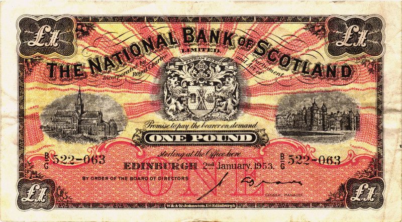 Scotland 1 Pound 1953

P# 258, N# 225872; # B/G 522-063; VF