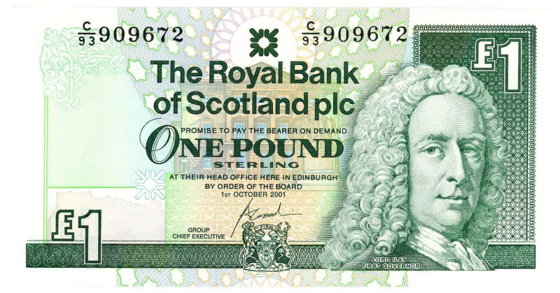 Scotland Royal Bank of Scotland 1 Pound 2001

P# 351e, N# 205931; # C/93 90967...