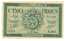 Algeria 5 Francs 1942