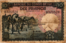 Belgian Congo 10 Francs 1944