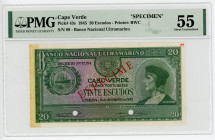 Cabo Verde 20 Escudos 1945 Specimen PMG 55 About Uncirculated