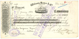 Cabo Verde Wilson, Sons & Co St Vicente Cabo Verde Portuguese Africa Bill of Exchange for £2742.17.9 1918