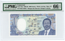 Cameroon 1000 Francs 1986 PMG 66 EPQ Gem Uncirculated