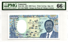 Cameroon 1000 Francs 1990 PMG 66 EPQ Gem Uncirculated