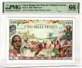 Chad 5000 Francs 1980 PMG 66 EPQ Gem Uncirculated