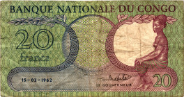 Congo Democratic Republic 20 Francs 1962