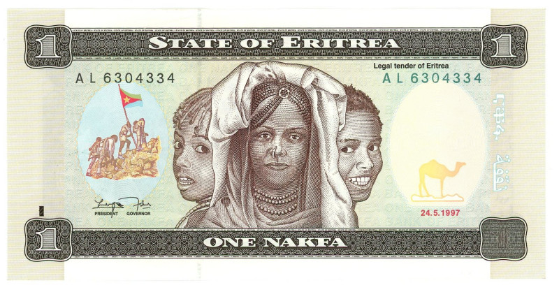 Eritrea 1 Nakfa 1997

P# 1, N# 203224; # AL 6304334; UNC