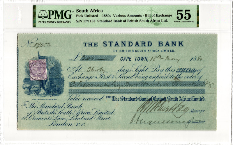 South Africa Standard Bank of British South Africa Ltd Capetown Bill of Exchange...