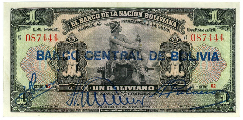 Bolivia 1 Boliviano 1929 (ND)

P# 112, N# 205339; # 02 087444; UNC