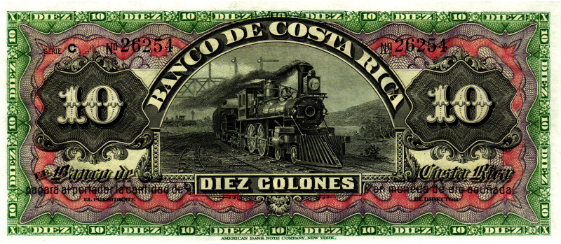 Costa Rica 10 Colones 1908

P# S174c, N# 292007; # C 26254; UNC