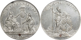 1783 Peace of Versailles Medal. Betts-608. White Metal, with Copper Scavenger. EF-45 (PCGS).