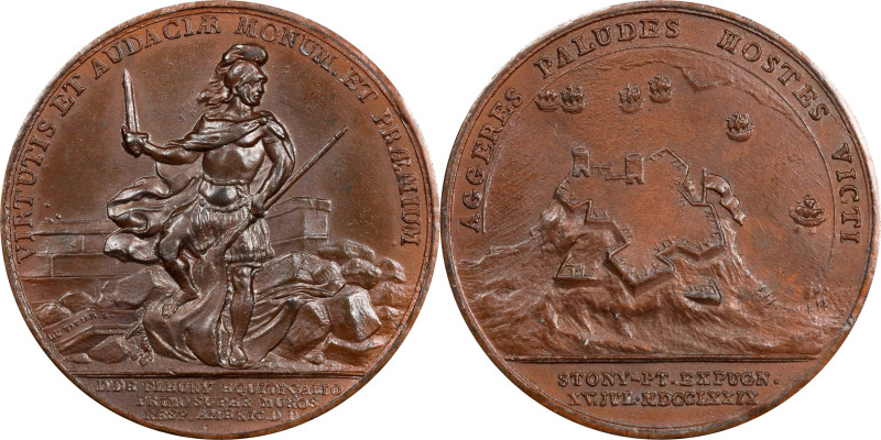 Cast Copy 1779 François-Louis Teissèdre de Fleury Assault on Stony Point Medal. ...