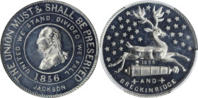 1856 Buchanan, Breckinridge Campaign Medal. Musante GW-155, Baker-380A, Dewitt-JB 1856-2. White Metal. Specimen-64+ (PCGS).
From the Estate of Harry ...