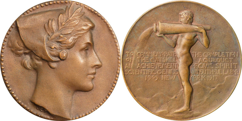 1917 Catskill Aqueduct Medal. By Daniel Chester French and Augustus Lukeman. Mil...