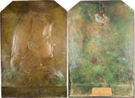 1900 Portrait Plaque of Ruth O'Day at Age 12. By Richard E. Brooks. Bronze. About Uncirculated.