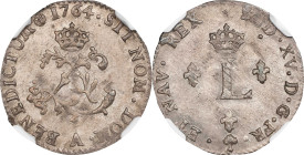 1764-A Sou Marque. Paris Mint. Vlack-48a. Rarity-1. Second Semester. MS-65 (NGC).
PCGS# 158675. NGC ID: 2AYF.