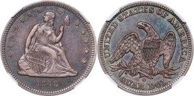 1842-O Liberty Seated Quarter. Small Date. Briggs 1-A. EF-45 (NGC).
PCGS# 5403. NGC ID: 23SN.
NGC Census: 1; 5 finer (MS-63 finest).