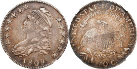 1809 Capped Bust Half Dollar. O-114a. Rarity-5-. Die State 114.5. EF-45 (NGC).
PCGS# 39401. NGC ID: 24ES.