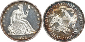 1872 Liberty Seated Half Dollar. Proof-65 Cameo (NGC).
PCGS# 86430. NGC ID: 27U7.
NGC Census: 7; 10 finer in this category (Proof-68 Cameo finest).