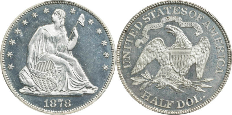 1878 Liberty Seated Half Dollar. Proof-64+ Cameo (CACG). Legacy Holder.
PCGS# 8...