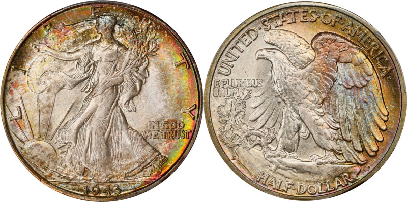 1943-D Walking Liberty Half Dollar. MS-67+ (PCGS). CAC.
PCGS# 6619. NGC ID: 24S...