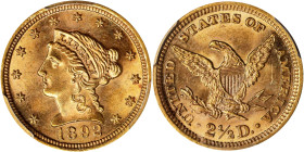 1892 Liberty Head Quarter Eagle. MS-64 (PCGS).
PCGS# 7844. NGC ID: 25LG.
PCGS Population: 22; 18 finer (MS-67+ finest).