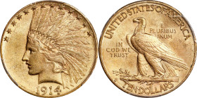 1914-S Indian Eagle. MS-61 (PCGS).
PCGS# 8877. NGC ID: 28H4.
Ex Rive d'Or Collection.
Ex Rive d'Or Collection.