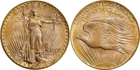 1908 Saint-Gaudens Double Eagle. No Motto. MS-66 (PCGS). OGH.
PCGS# 9142. NGC ID: 26F6.
Ex Wells Fargo Nevada Gold.
Ex Wells Fargo Nevada Gold.