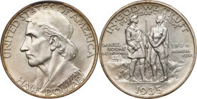 1935-S Boone Bicentennial. MS-67 (PCGS).
PCGS# 9264. NGC ID: BYFW.
PCGS Population: 24; 7 finer (MS-68 finest).