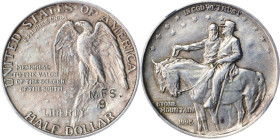 Counterstamped 1925 Stone Mountain Memorial. Preliminary Campaign Prototype Territorial Award Coin. Tennessee. MFS. 9. AU-55 (NGC).